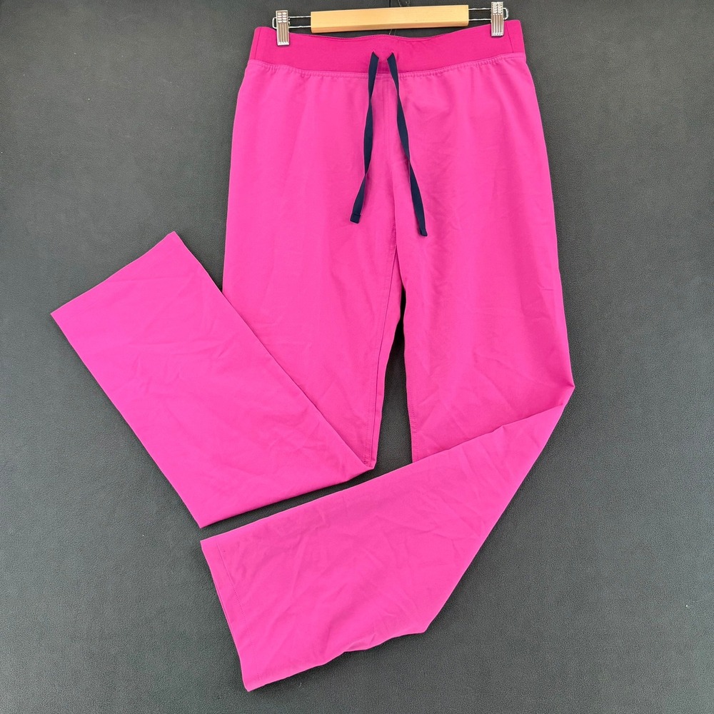 FIGS Technical Collection Scrub Pants Pink Straight Leg Drawstring Size S Tall